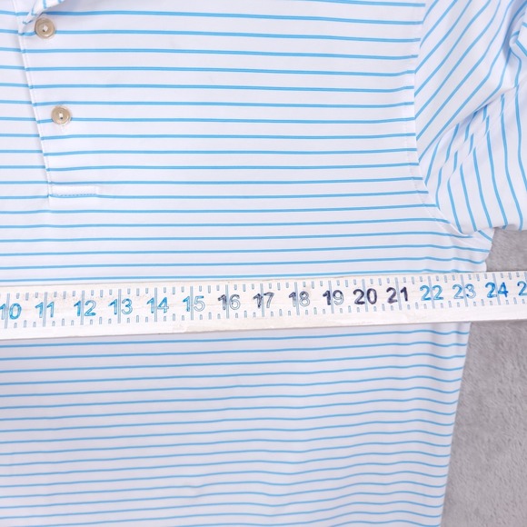 Peter Millar Polo Shirt Summer Comfort Mens XL Blue Golf Striped - Picture 9 of 11